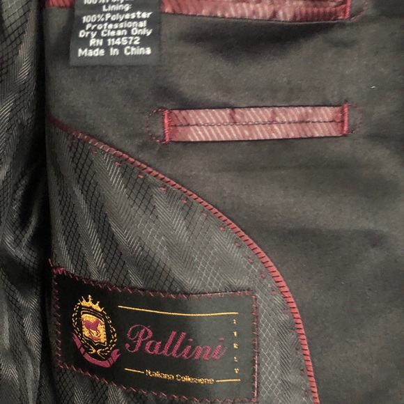 Men's PALLINI RED Metallic Slick Shinny Blazer - Picture 7 of 11